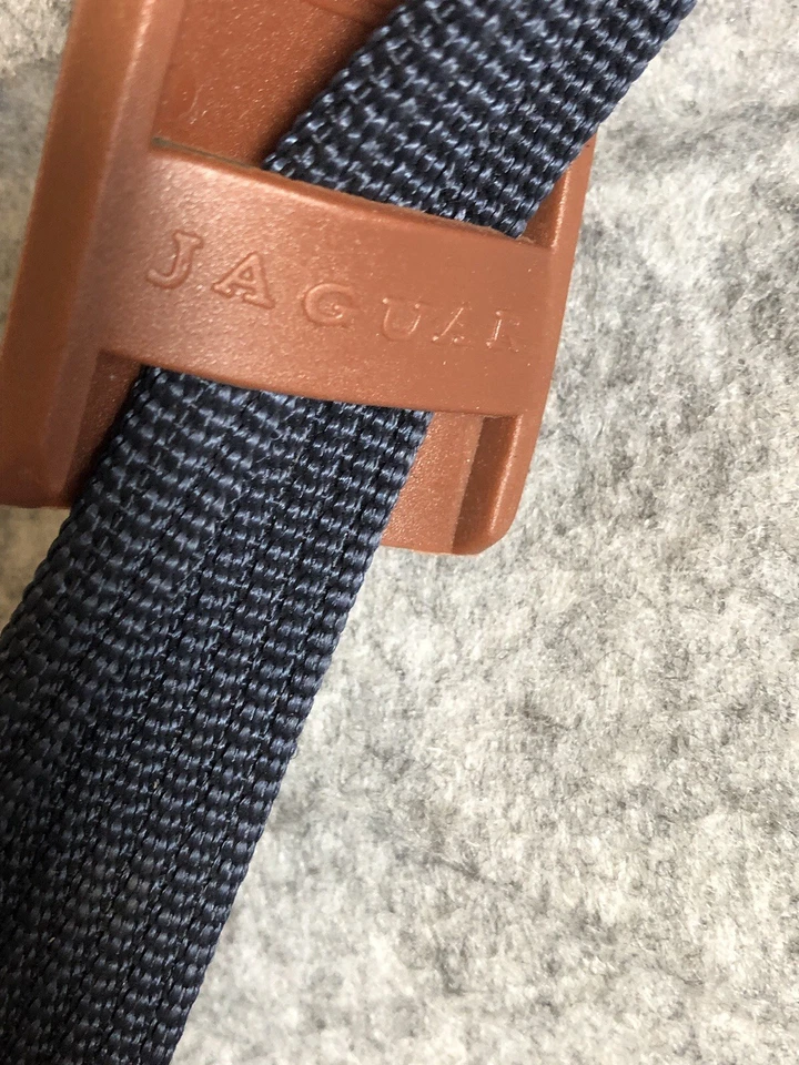 Maletín Jaguar azul lona imitación cuero adorno computadora portátil viaje de cercanías Foto 3 de 4