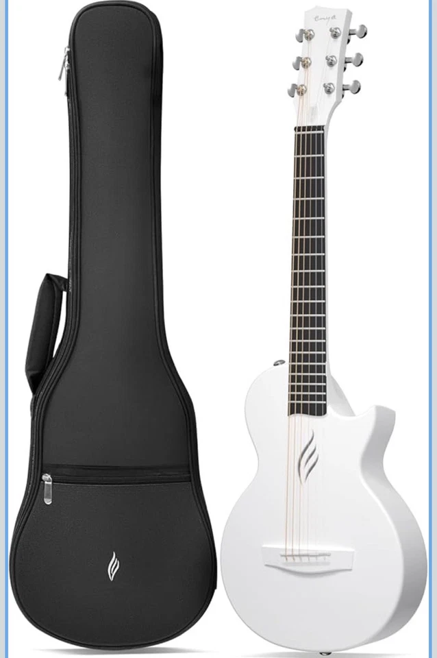 "Guitarra acústica Enya Nova Go Carbon Filber 36"" blanca/viaje ligera con bolsa" Foto 2 de 4