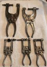 Lot of 5 Knu-Loc/Knu-Vise Squeeze-Action Pliers Vises #440, #450; 3@ P400 - used