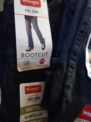 Lot of 2 WRANGLER Five Star Premium Jeans Boys Size 14 Bootcut & Straight NWT - Picture 2 of 4
