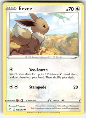 Eevee 125/203 C Evolving Skies NM Pokemon