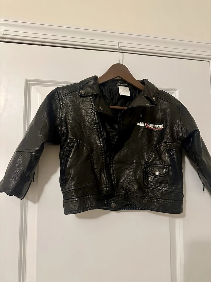 Child’s Harley Davidson Leather Jacket Great Condition Size 5 - Image 3 of 4