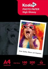 Image of KOALA Inkjet Photo Paper A4 Glossy 100 Sheets 200 GSM for Canon Hp Epson Inkjet