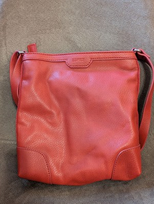 Rote Esprit Handtasche, Umhängetasche, Lederoptik