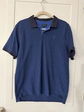 Men’s Polo Shirt Christian Lacroix Size M Royal Blue/Navy Stylish Cotton Polo