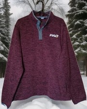 Lands End Mens SZ XL Winter Dress Sweat Shirt BURGANDY Red Plash Oeko Pockets