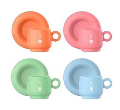 Espressotasse mit Untertasse Bialetti Mercato Della Frutta 4'er Set PFRUIT003