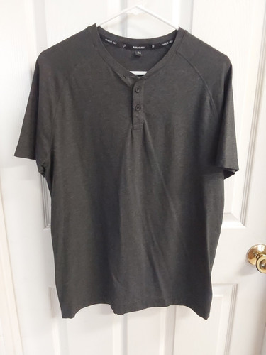 Public Rec Herren dunkelgrau S/S 2-Knopf Pullover Stretch Shirt Gr. M - Bild 1 von 4