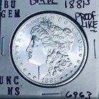 1881 S BU GEM MORGAN SILVER DOLLAR UNC MS+++ U.S. MINT RARE COIN 6963