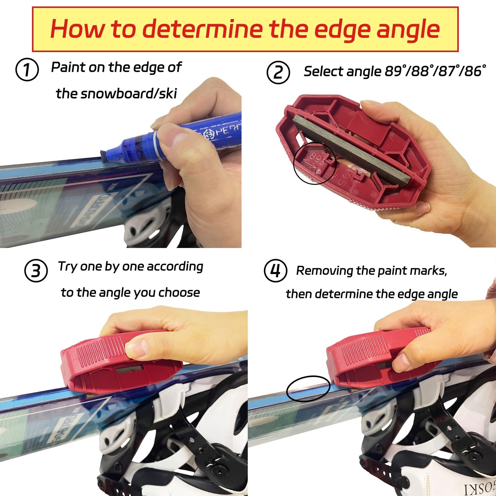 Snowboard Ski Edge Bevel Tuning ski wax kit，snowboard tool，ski edge sharpener...