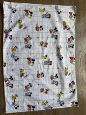Vintage Dundee Disney Babies Flannel Receiving Blanket Heart Mickey Friends 1984