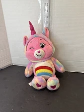 Care Bears Cheer Bear Unicorn Plush 12" Hoodie Friends Collector Pink Rainbow
