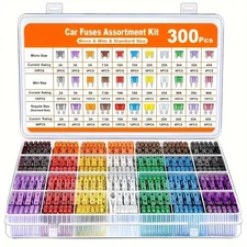 300Pcs Car Fuse Assortment Kit, 160 Mini Blade Fuses Automotive + 90 Standard