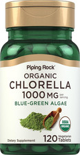 Piping Rock Chlorella  1000Mg  120 Tablets  Blue-Green Algae  Broken Cell Wa