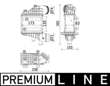 MAHLE Ladeluftkühler PREMIUM LINE CI 552 000P für MERCEDES GT AMG C190 Roadster