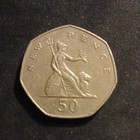 1976 Great Britain 50p New Pence Decimal Copper-Nickel Coin KM#924 — photo 2