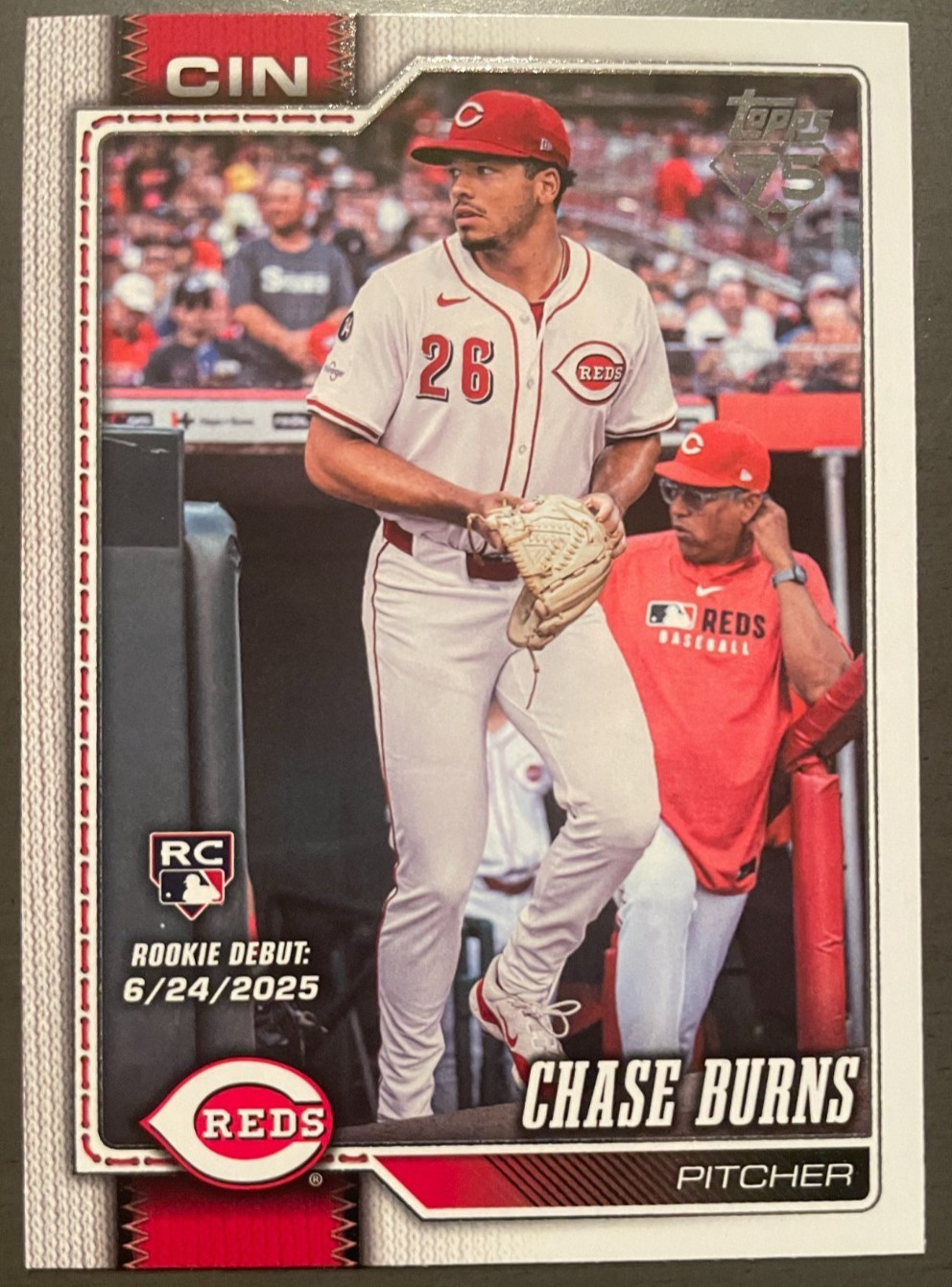 2026 Topps Update Chase Burns Rookie Debut RC #US145 Cincinnati Reds