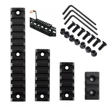 3+5 +7+13 Slot M-Lok Picatinny Weaver Rail Section Set Aluminum Black Sections