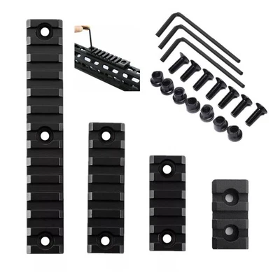 HUNTVP 3+5 +7+13 Slot M-Lok Picatinny Weaver Rail Section Set Aluminum Black Sections
