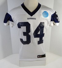 2018 Dallas Cowboys Rico Dowdle #34 Game Issued White Practice Jersey 46 80