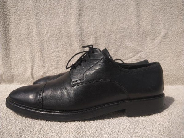 Men Bally Heels Black Leather 44 #5KCK