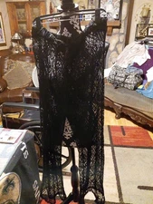 Seven Til Midnight Women Sexy Lace See Through Pants Sheer Mesh Stretchy  S/M