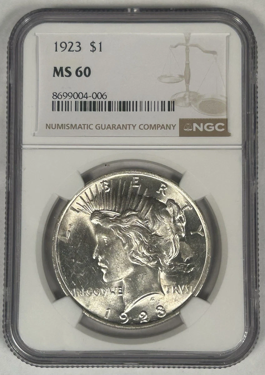 MS 60 Graded 1923 Year Peace Dollars (1921-1935) for sale | eBay