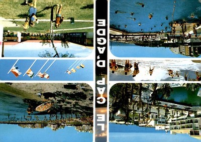 Le Cap d'Agde, 1984, Beach and Pool Views Postcard