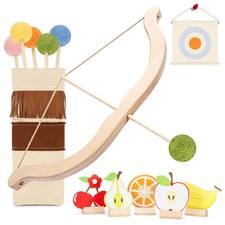 Wooden Kids Bow and Arrow Set - Safe for Ages 3 , Indoor  Outdoor Archery Gi...