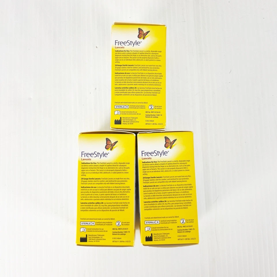 Комплект из 3 100 стерильных ланцетов Abbott FreeStyle калибра 28 2028-8-31 - Изображение 2 из 4