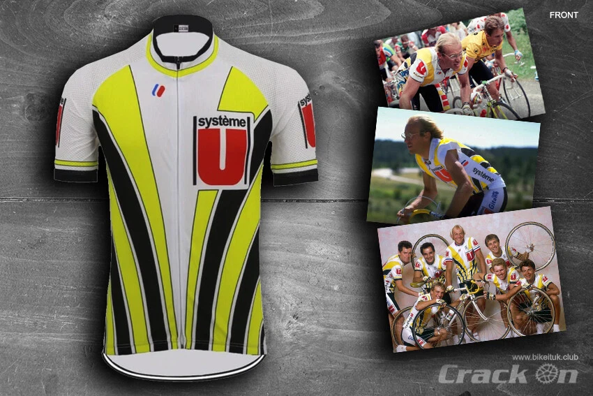 Syst me U Retro Cycling Team Jersey Laurent Fignon Raleigh Team Super U