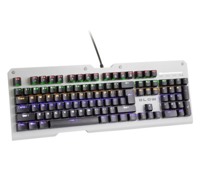 New 104 Keys QWERTY Wired LED Mechanical Gaming PC USB Metal Keyboard 1500