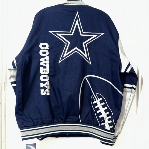 Dallas Cowboys JH Design Twill Navy Blue Jacket Mens Size Large New With Tags - Picture 15 of 22