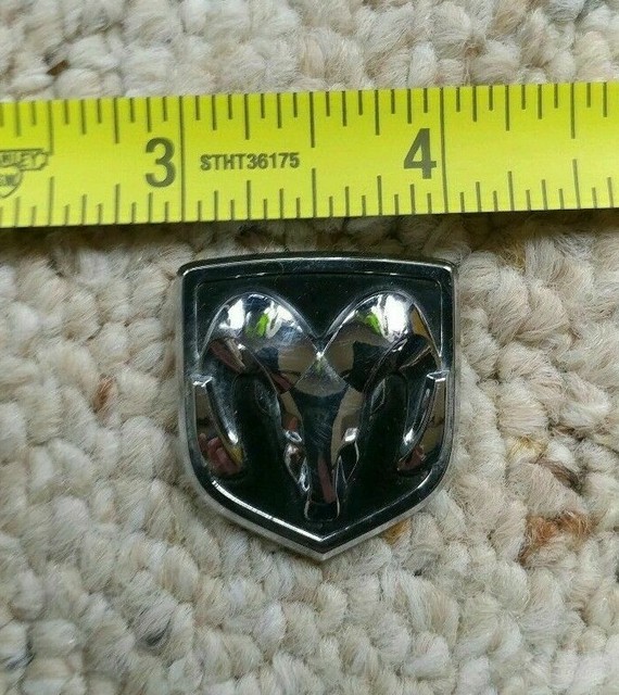 Dodge Small RAM Head Emblem 3d Chrome/bk OEM Steering Wheel Badge