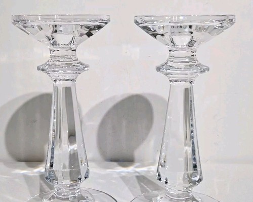 Illuminology By Waterford Panel Cut Crystal 8" Candle Holder Set of 2 - Picture 6 of 17