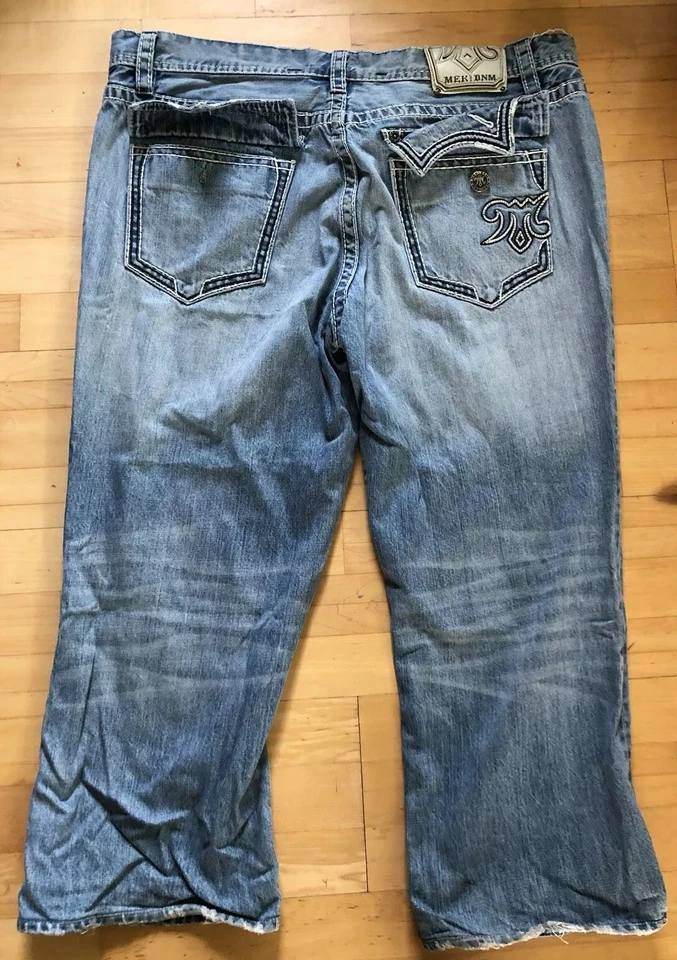 Mek Denim Men Distressed Straight Fit Jeans Size 42/34 - Image 2 of 4