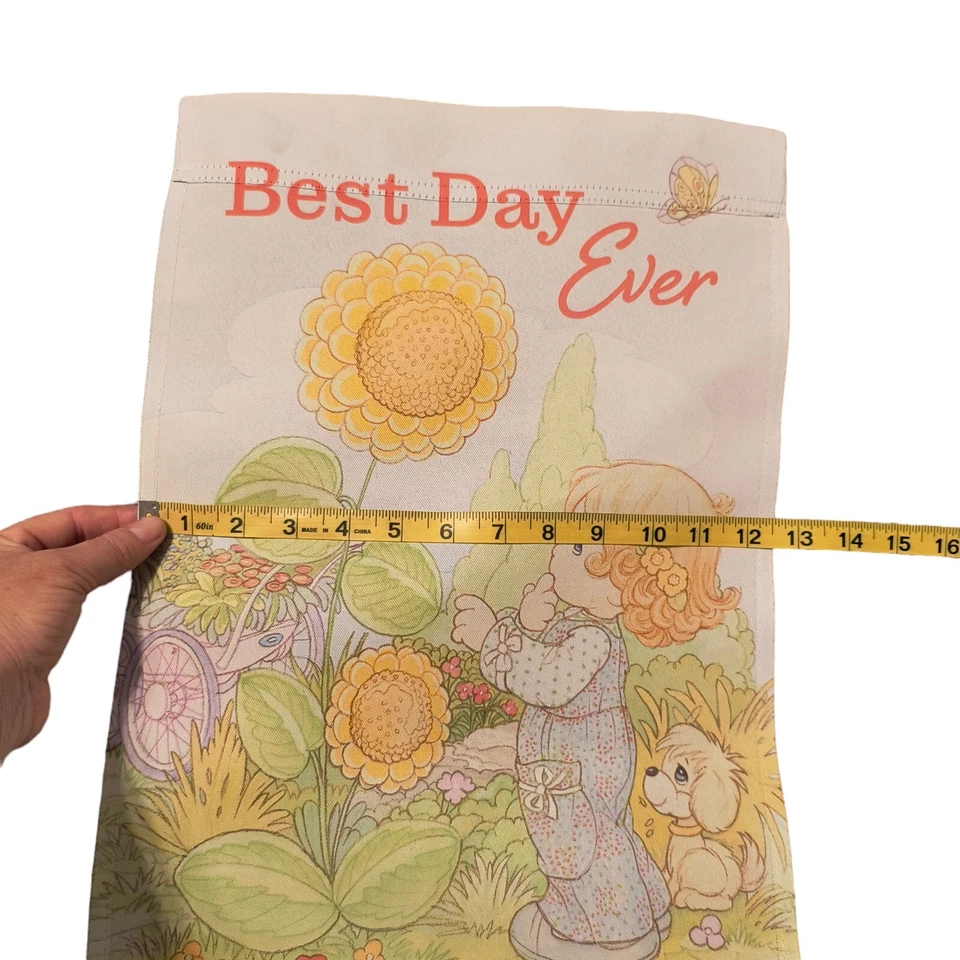 Precious Moments "Best Day Ever" Bandera Jardín 18" X 12.5" Foto 3 de 4