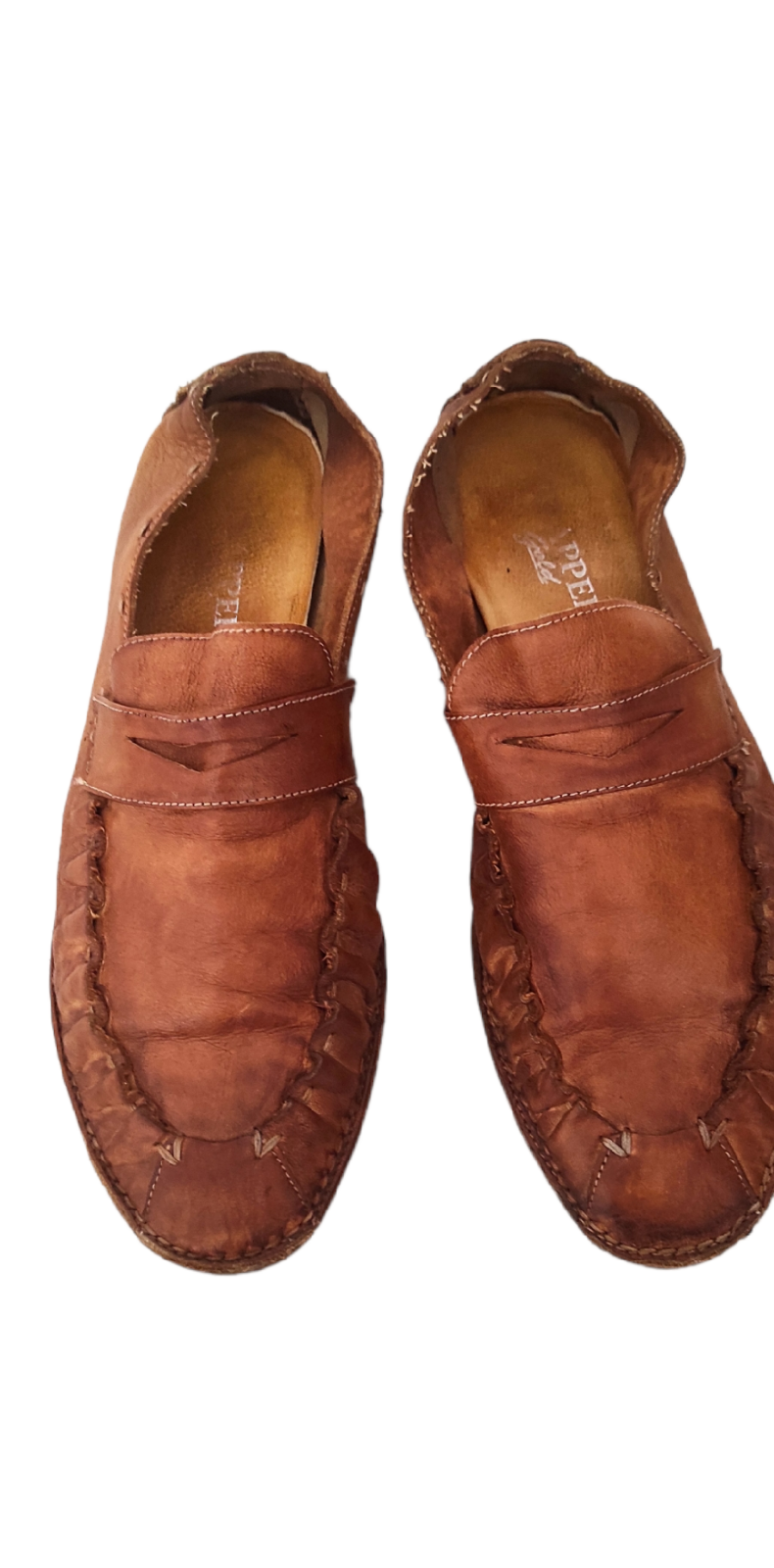 PANTOFOLA D’ORO Mocassini ciabatte mocassini uomo pelle marrone oro Trapper misura 42 euro