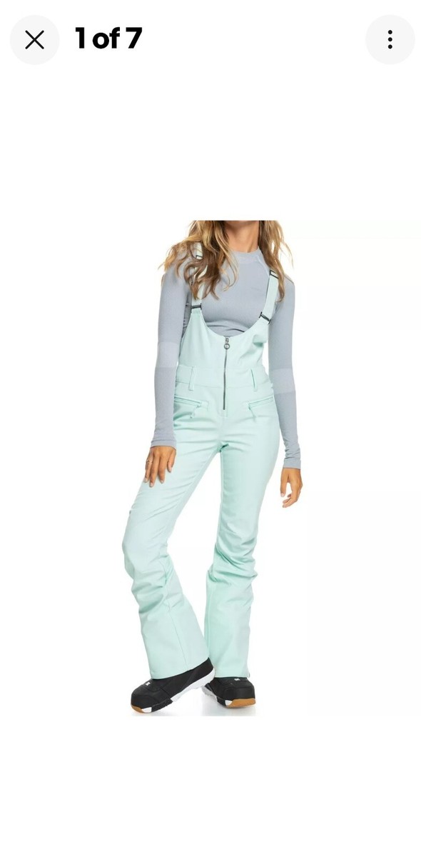 Roxy Summit Snow Bibs Stretch Shell Snow Pant 15k In Fair Aqua