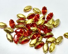 25 Pcs Swarovski 10x5mm Navette Hyacinth Preset Craft Jewelry Repair Rhinestones