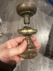 Vintage Brass 1921 Round Art Deco Dexter Crystal Glass Blooms Door Knob — photo 4