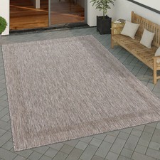 Outdoor Teppich Flachgewebe in Sisal-Optik mit Bordüre UV-beständig robust