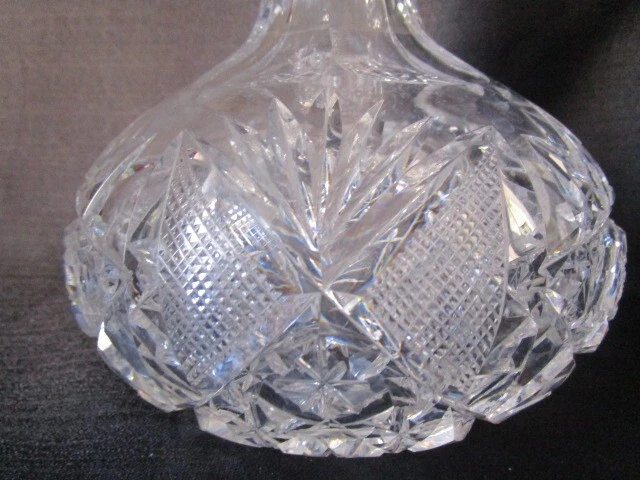 Garrafa de vidro Hawkes American Brilliant Cut - Pescoço com nervuras - Assinada - Imagem 4 de 4