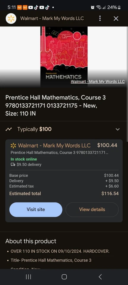 Prentice Hall Mathematics Course 3 Common Core  - Image 3 of 3