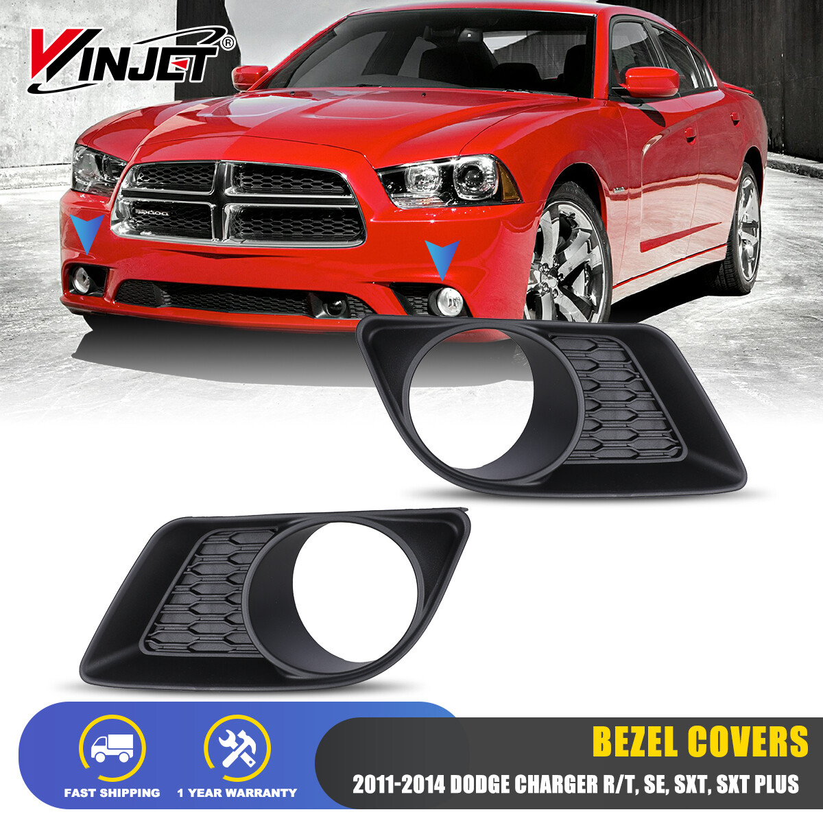 elf bar vape uk For 2011-2014 Dodge Charger Pair Fog Lights Bumper Lamps+Switch and Wiring  Kit main image 1