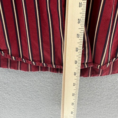 90s Tommy Hilfiger Vintage Fit Red Striped Short Sleeve Button Up Shirt XL VTG - Picture 7 of 8