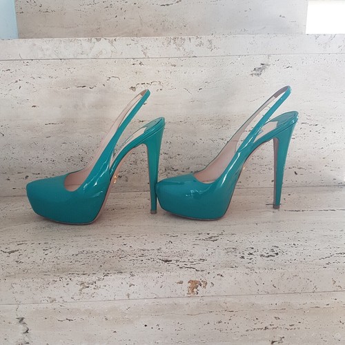 Prada Decoltè In Vernice Numero 37 Colore Ottanio | eBay