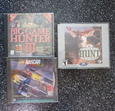 Lot of 3 PC Video Games Nascar Racing 2 Big Game Hunter Ultimate Hunt Challenge