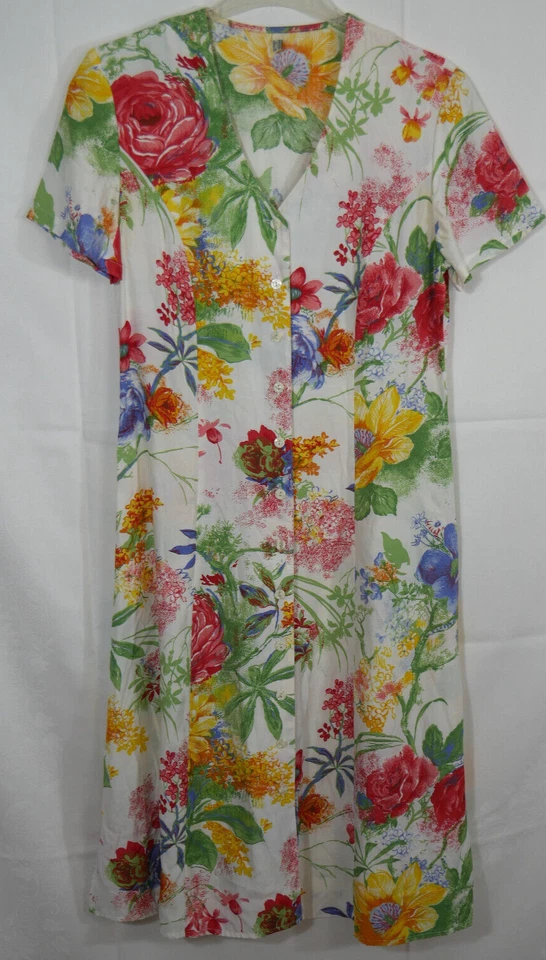 Damen TRAUMHAFTES Kleid Bunt Blumen 100% Viskose Größe 36/38 TOP! - Bild 1 von 4