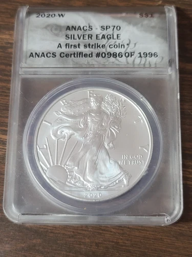 2020-W SP70 Burnished Silver Eagle FS ANACS Limited #986 of #1996